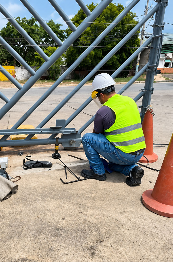 Mantenimiento y automatización de portón industrial